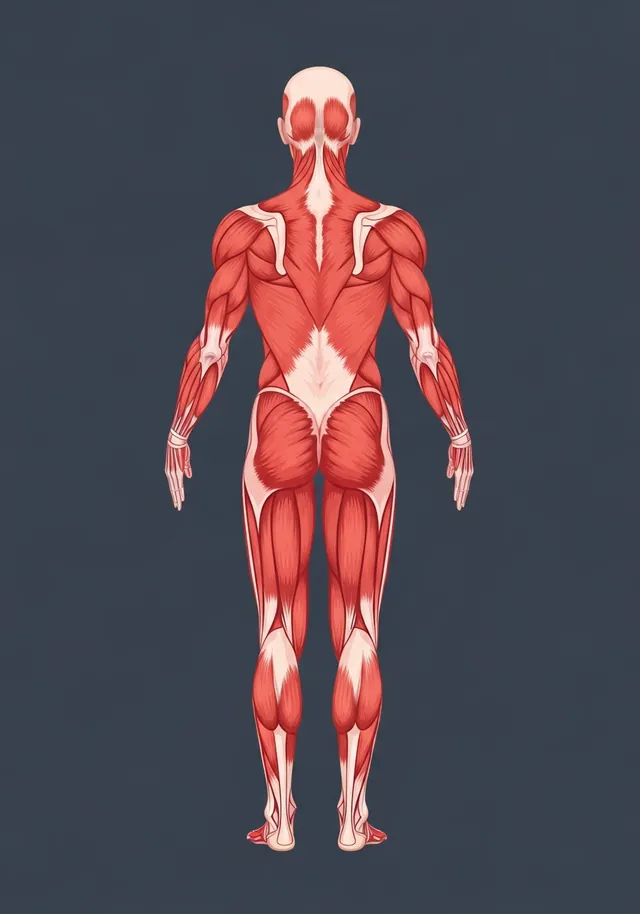 Back view of the muscular system