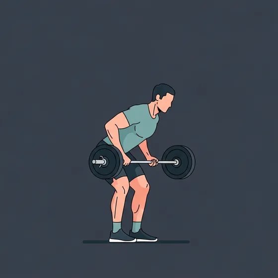 Barbell bent-over row demonstrated
