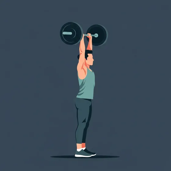 Barbell overhead press demonstrated