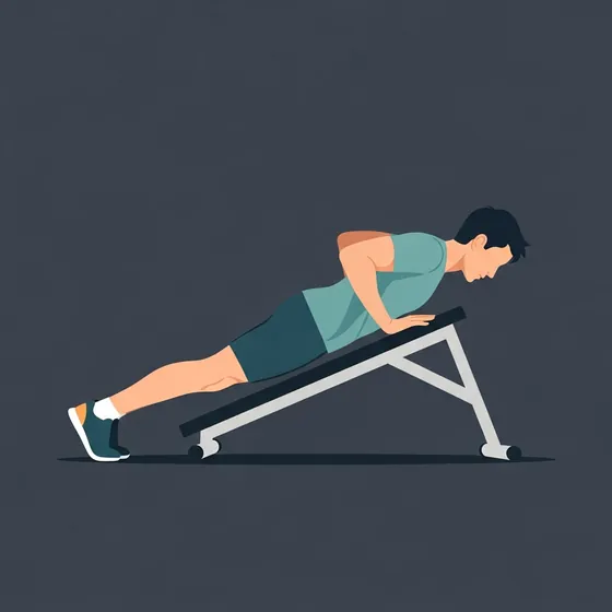 Incline push-up demonstrated
