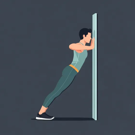 Wall push-up demonstrated