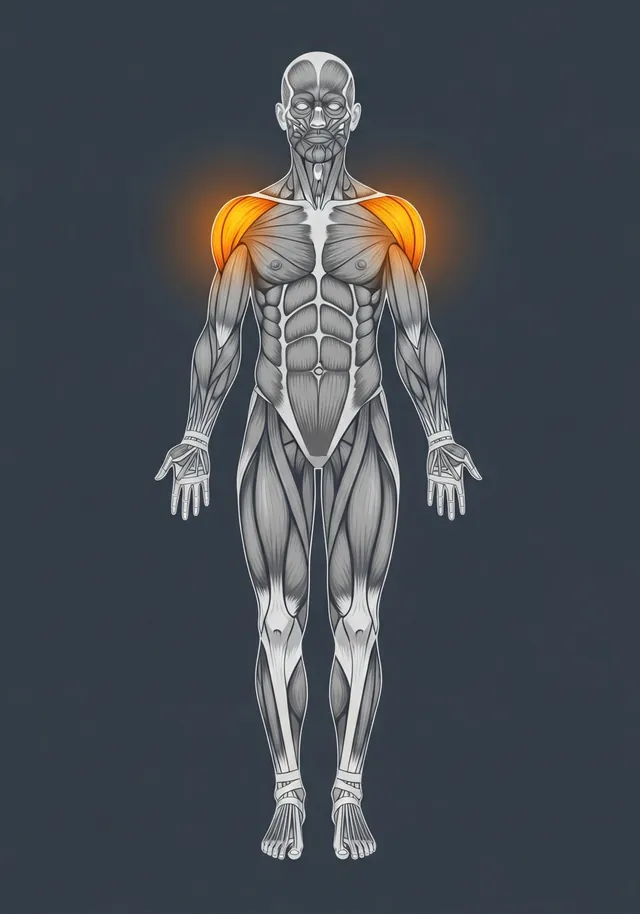 Deltoid highlighted on a body map